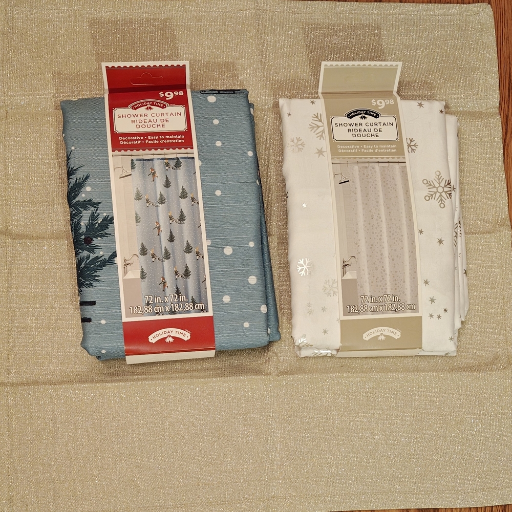 BNWT Bundle of Two Blue and White Shower Curtain Set